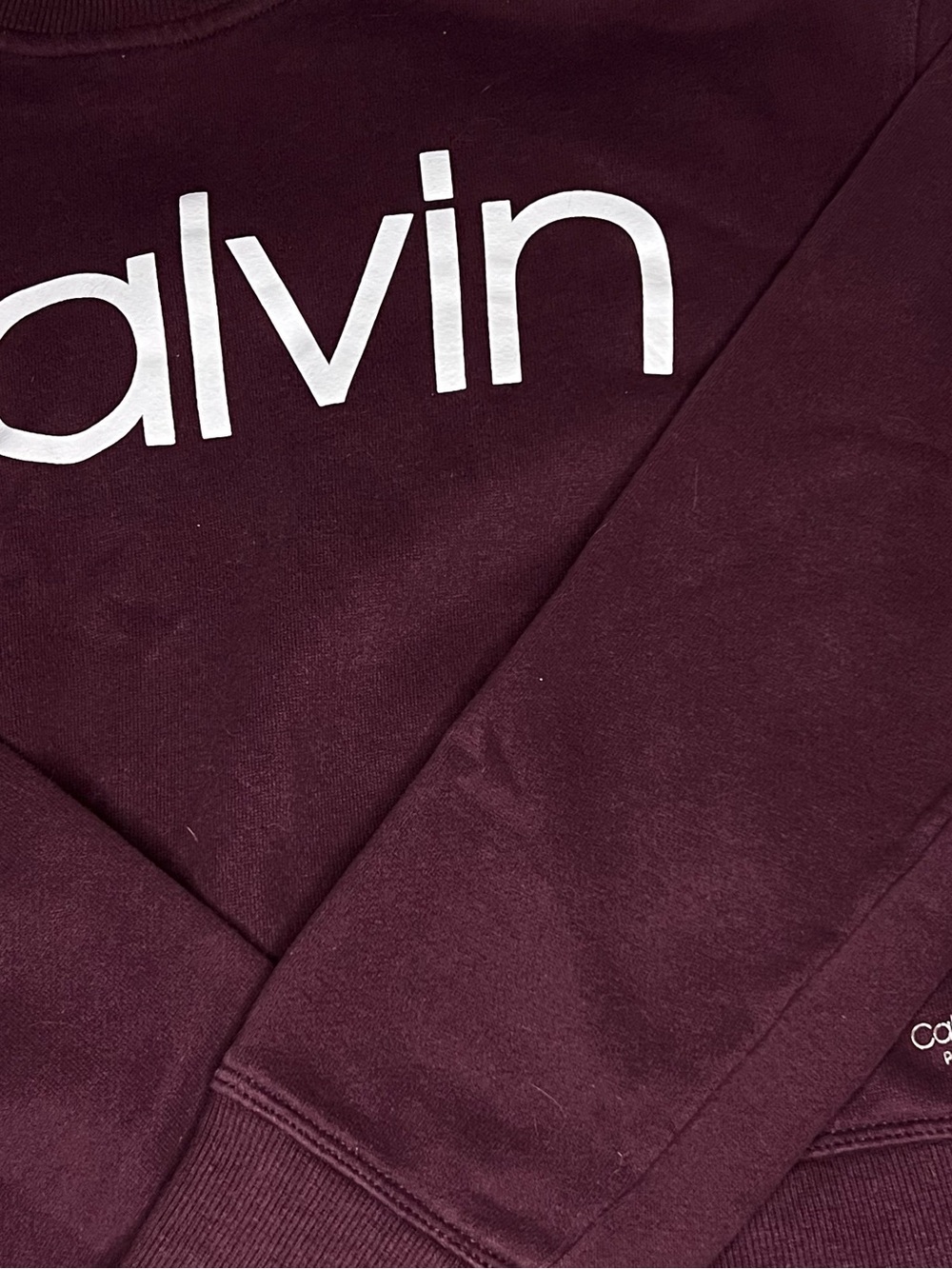 Calvin Klein Performance Logo Relaxed Sweatshirt Burgundy Purple Size Medium - Picture 2 of 5